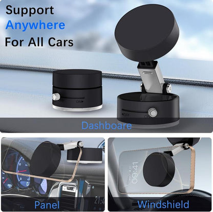 Vacuum Magnetic Suction Phone Holder, 2025 New Magnetic Suction Phone Mount, Foldable Portable Double-Sided Vacuum Magnetic Adsorption Adjustable Mobile Phone Holder for All Phones