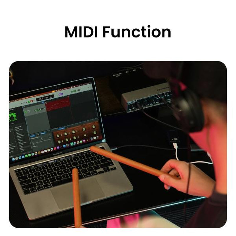 Aeroband Pocketdrum2Max Electric Air Drum Sticks, Pedals, Bluetooth, USB MIDI Function, Electronic Drum Set for Adults, Kids, Professionals, Gift Percussion Instrument