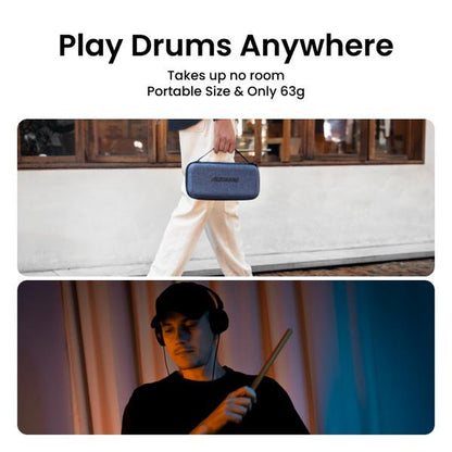 Aeroband Pocketdrum2Max Electric Air Drum Sticks, Pedals, Bluetooth, USB MIDI Function, Electronic Drum Set for Adults, Kids, Professionals, Gift Percussion Instrument